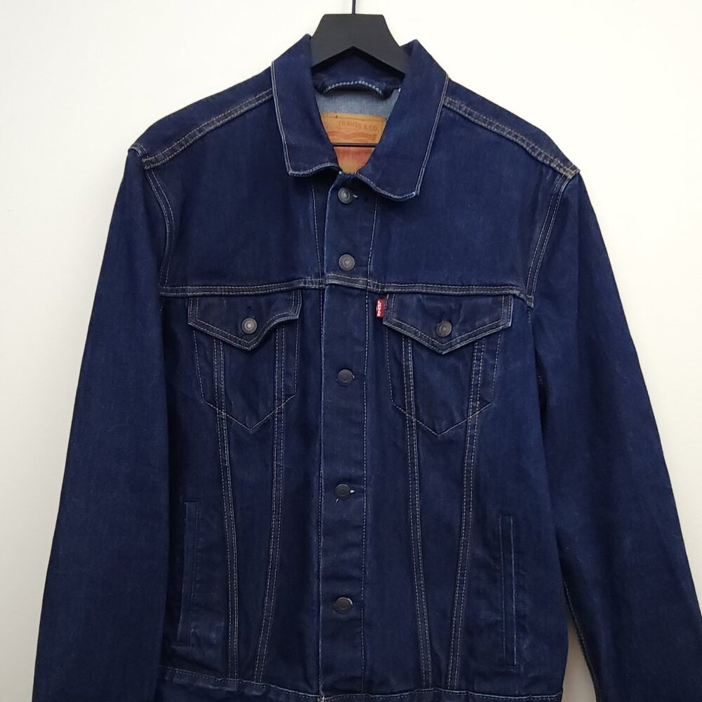 Levi's 100% Cotton Dark Stone Wash Denim Trucker Jacket